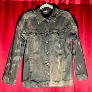 Free People black stone washed cotton demon jacket